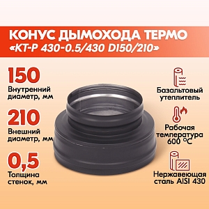 Конус Термо КТ-Р 430-0.5/430 D150/210 (MC Black (T<600C*))